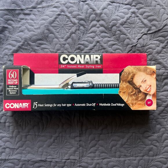Vintage Conair Instant Heat 3/4" Curling Iron Styler 15 Settings w/Box Tested - Picture 1 of 8